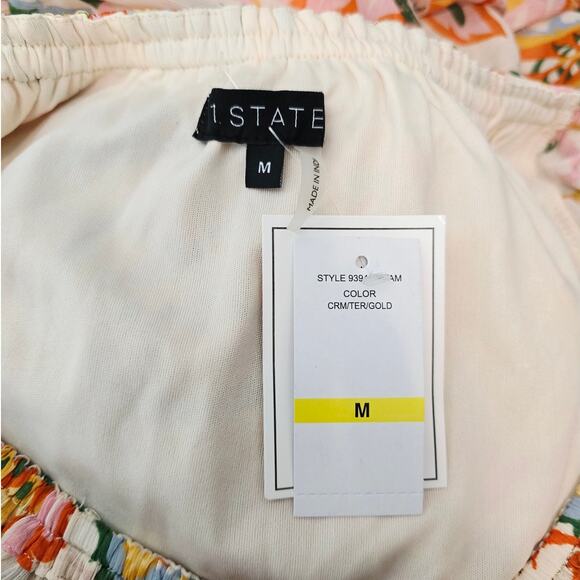 1 State STUNNING Floral Leaf Vacation Bohemial Festival Women's Maxi Dress M NWT - Picture 5 of 6